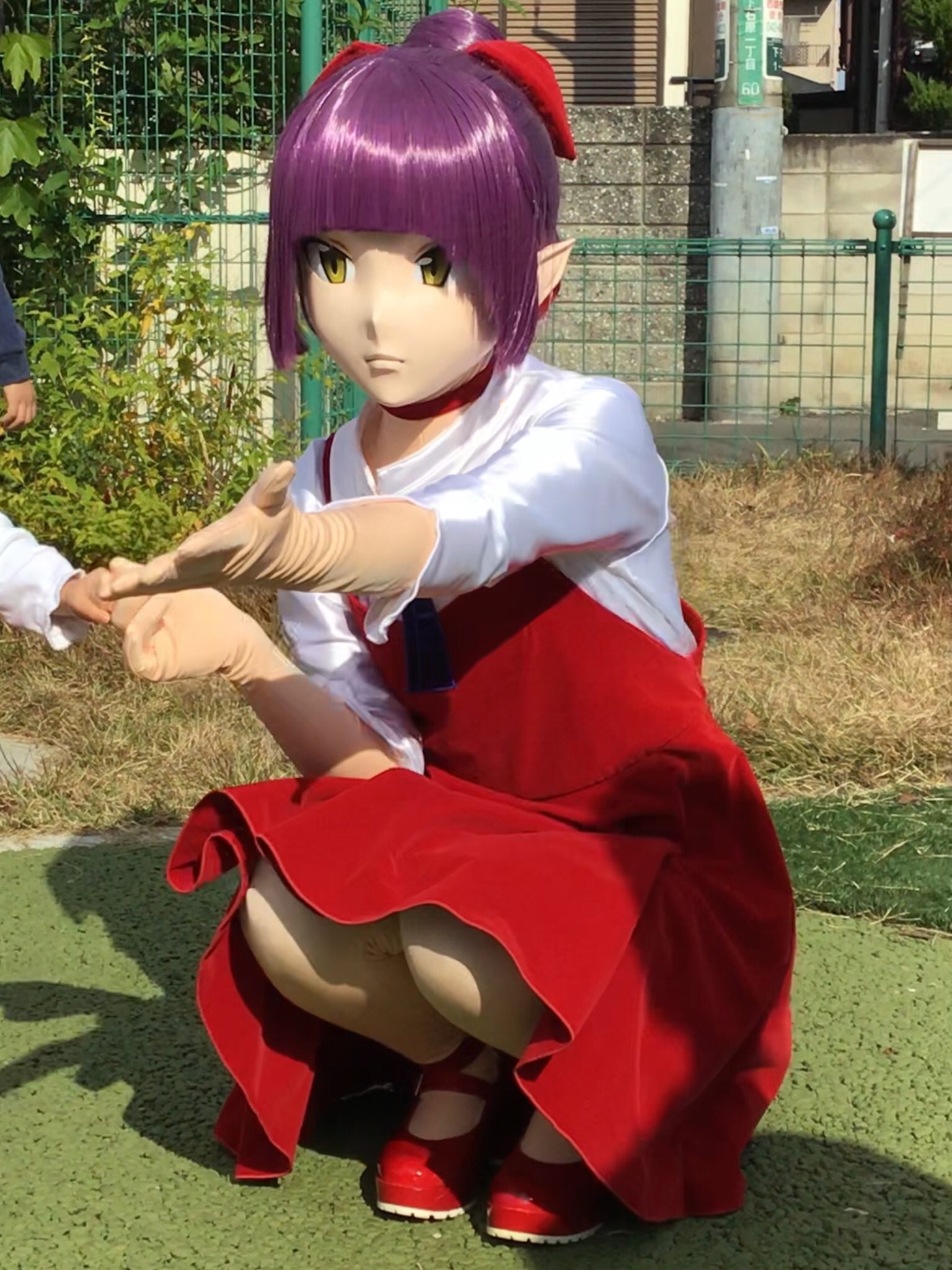⟡裏地付き⟡ 着ぐるみ ハロウィンのくろいねこ 赤耳 人気ハンドメイド・手芸 - ⟡裏地付き⟡ 着ぐるみ ハロウィン