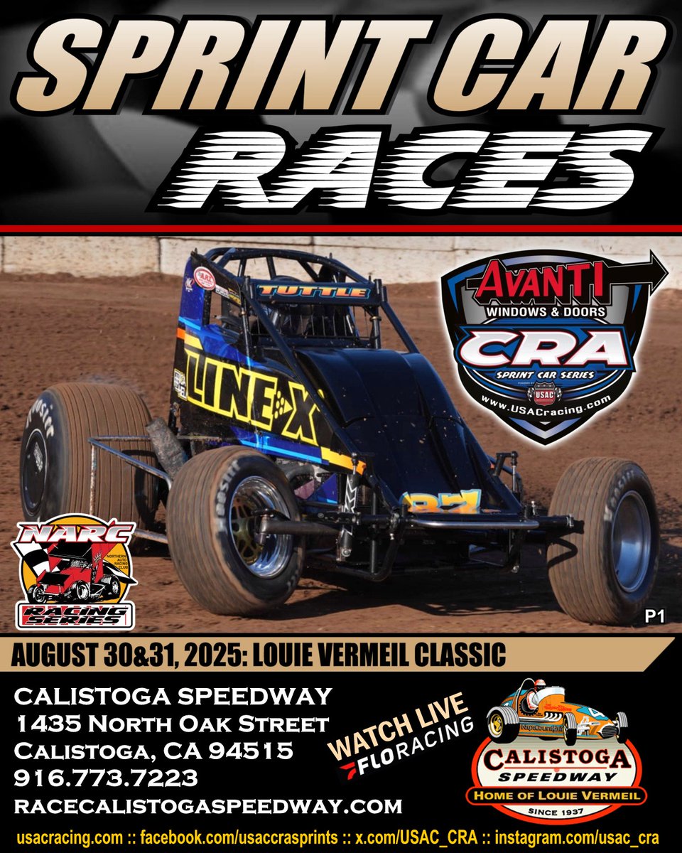 Oakley, California's Jacob Tuttle is the 34th USAC/CRA entry for the "14th Louie Vermeil Classic Presented By Quick Change Liquid Energy Drink” on August 30th and 31st at Calistoga Speedway. Jacob will drive the Tuttle Family Racing #87P. Photo by A.J. Johnson / P1 Racing Images.