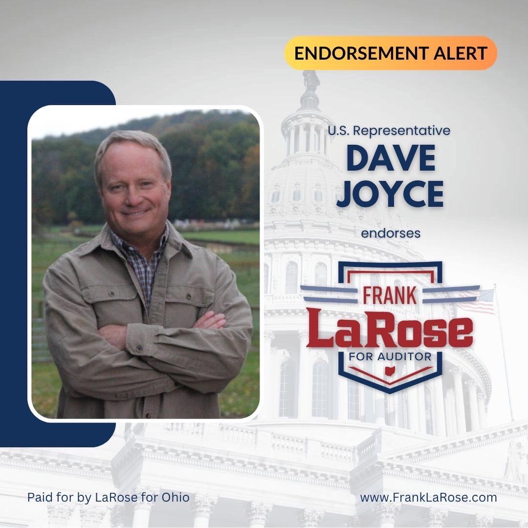 FrankLaRose's tweet image. Dave Joyce looks like the nicest guy you'll ever meet, and he really is! But he's also a tough-as-nails former prosecutor who's helped put away some of Ohio's worst criminals, from a school shooter to a serial killer. Now he's taking that no-nonsense work ethic to the U.S. House…