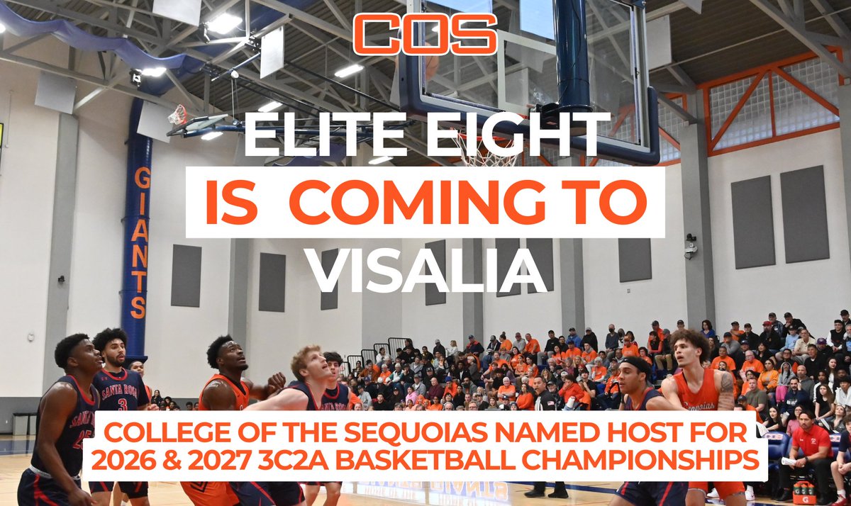 CaliJucoWbb's tweet image. College of the Sequoias Selected as Host for 2026 and 2027 3C2A State Basketball Championships cosgiants.com/general/2025-2… 
@3C2Asports @COSAthletics