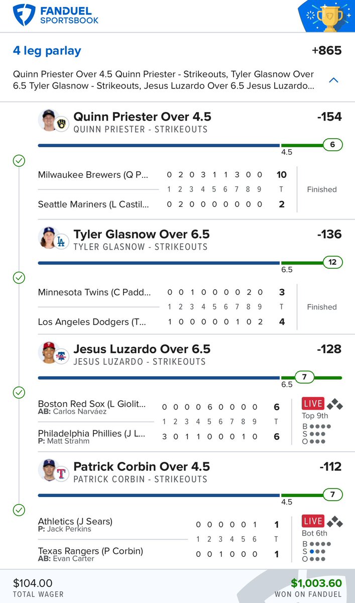 Cash the strikeout lay! ✅✅✅