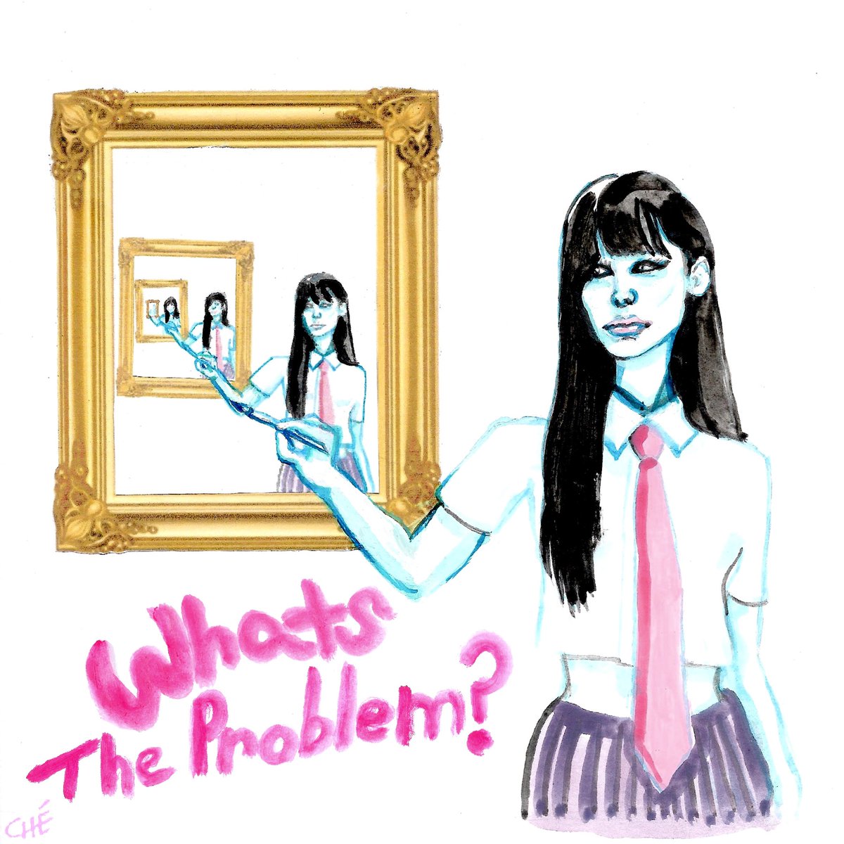 kill_che's tweet image. cover art for “what’s the problem?”🖼️
acrylic paint on paper 
@belisgo prod by @1MarvinJackson