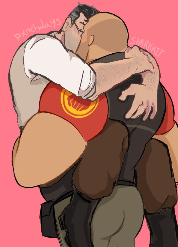 pxncholays's tweet image. COLLAB HOMOSEXUAL CON EL PEAK @S_SHARKK1T (SU GORDO ES HERMOSO) #tf2medic #tf2heavy #heavymedic