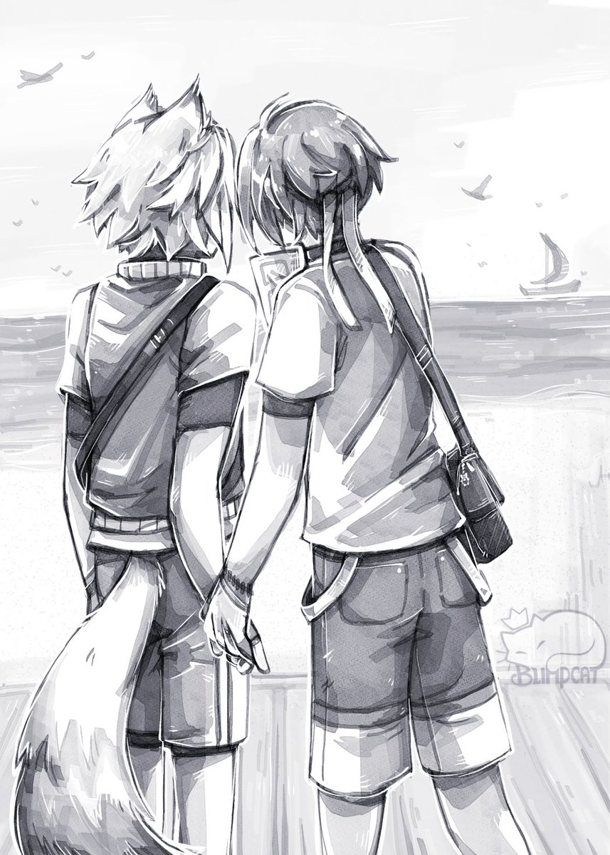 Blimpcatt's tweet image. ⛱️ harumasa & seth at the beach!
more sketch practice on my ipad; i'll try using colors eventually lol..
#zzzero #haruseth #sethharu