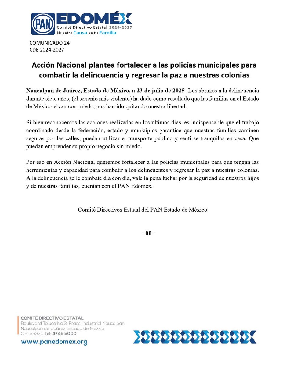 Acción Nacional plantea fortalecer a las policías municipales para combatir la delincuencia y regresar la paz a nuestras colonias. Vale la pena luchar por la seguridad de nuestros hijos y nuestras familias.

panedomex.org/accion-naciona…