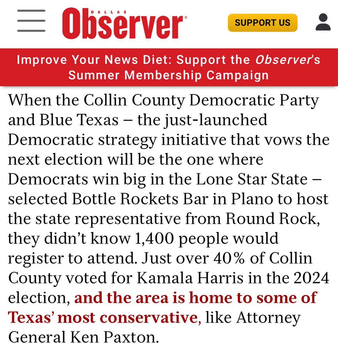 CollinDems's tweet image. Collin County takes note of a political shift that’s occurring. @CollinGOP @texasdemocrats @plesafortexas
dallasobserver.com/news/james-tal…