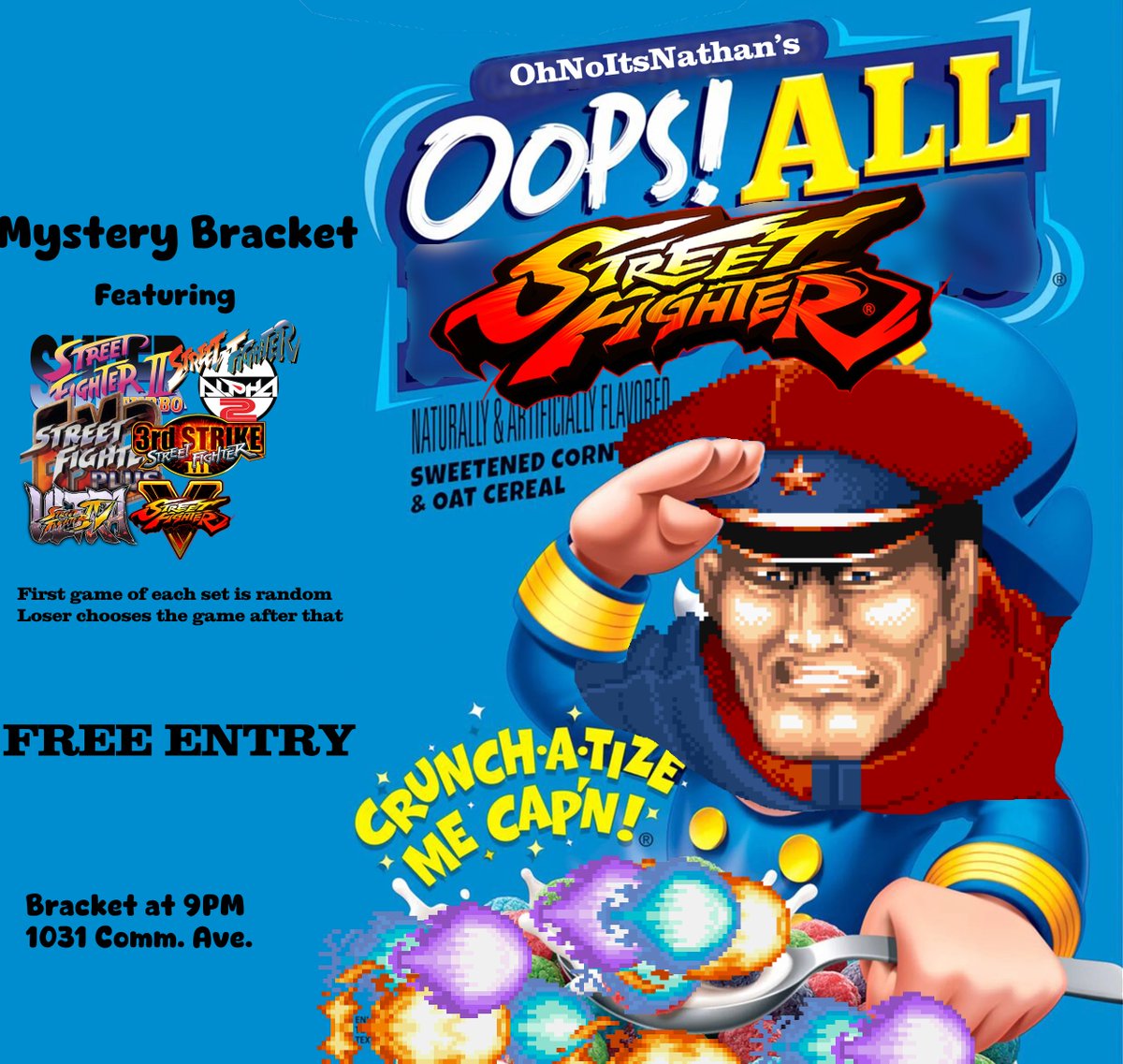 At this Friday's BP I'm going to run a bracket with a bunch of different Street Fighter games. I hope you can join us!