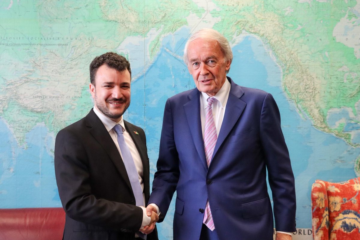 After visiting Mahmoud Khalil in a Louisiana detention center, it was good to reunite with him in my office today. I am relieved that after 104 days of unlawful detention, he has finally been released. But the fight is far from over. We must not be silent in the face of Trump's