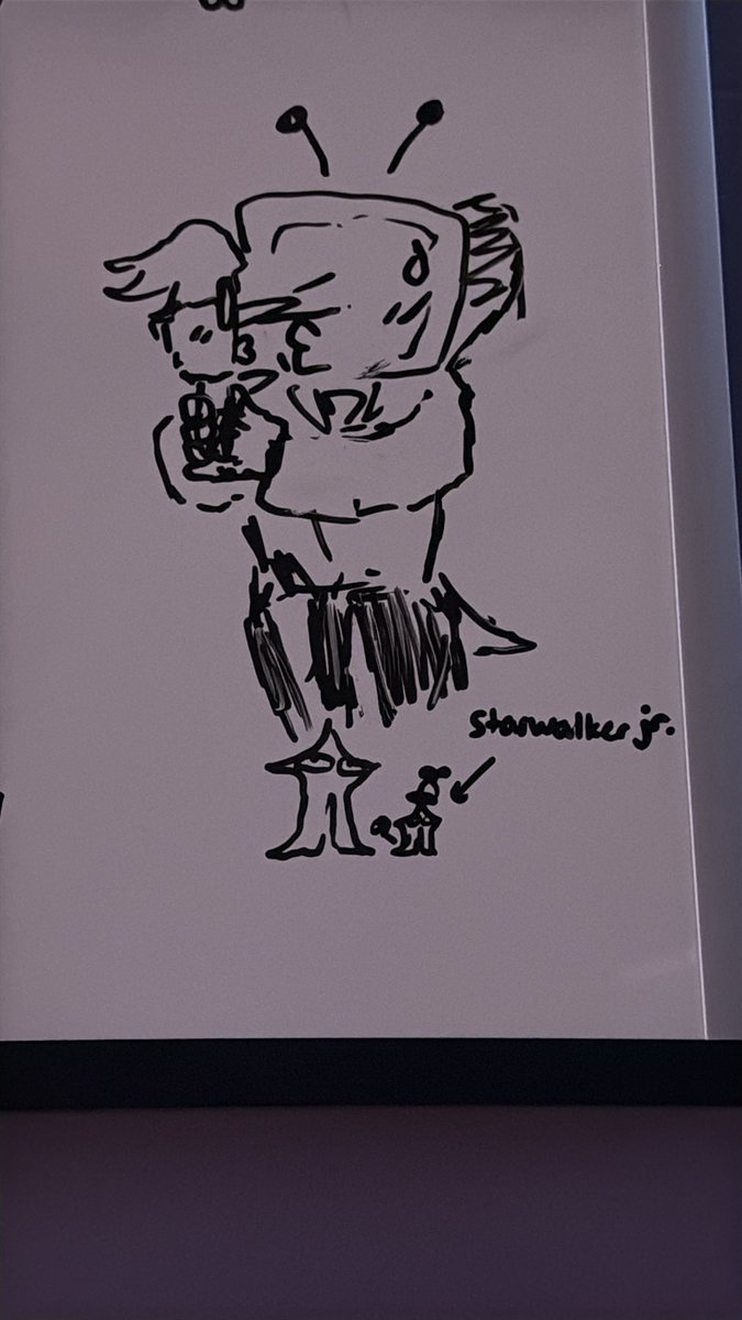 kitrium's tweet image. my friend asked me to draw spamtenna on her whiteboard, fuck my stupid baka life