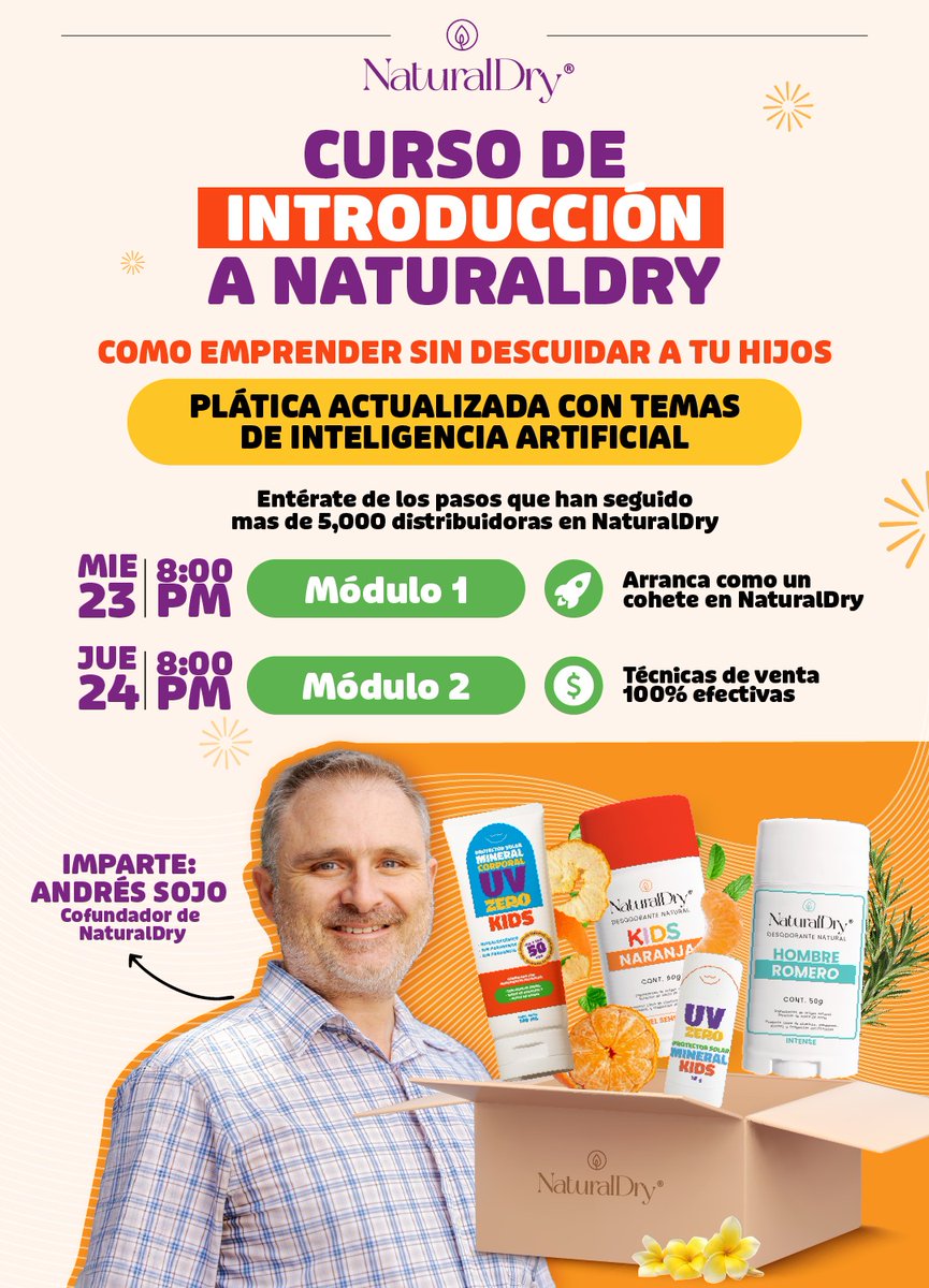 Les comparto la liga de la *capacitación* de al rato

*NaturalDry* | Módulo 1 capacitación e introducción a la marca
Miércoles, 23 julio · 8:00 – 9:00pm
meet.google.com/ekj-zrdw-btp