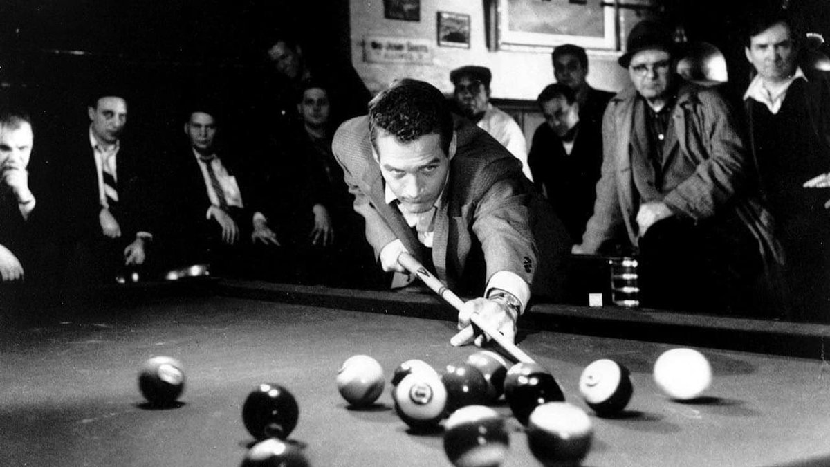 SelectWomanTaft's tweet image. The Hustler (1961) is one grim movie but its cast is dynamite: Newman (The Sting), Gleason (The Sting ll), George Scott (The Exorcist lll), Murray Hamilton (Jaws 2), and Piper Laurie (Carrie).
Lots of billiards and bourbon.
👵🏼 🎱🥃