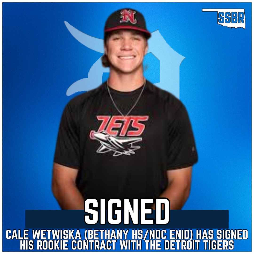 𝙎𝙄𝙂𝙉𝙀𝘿

Cale Wetwiska (Bethany HS/NOC Enid) has signed his rookie contract with the Detroit Tigers

His bonus of $647,000 comes in over the pick’s slot value of $261,300

#SoonerStatePros | #OKPreps | #JetFam