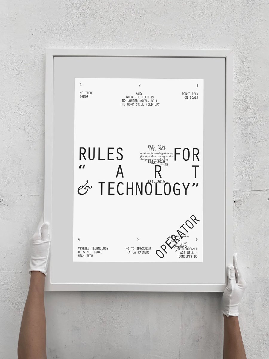 jamalcassim's tweet image. The Operator Rules for &quot;Art&quot; and &quot;Technology&quot;