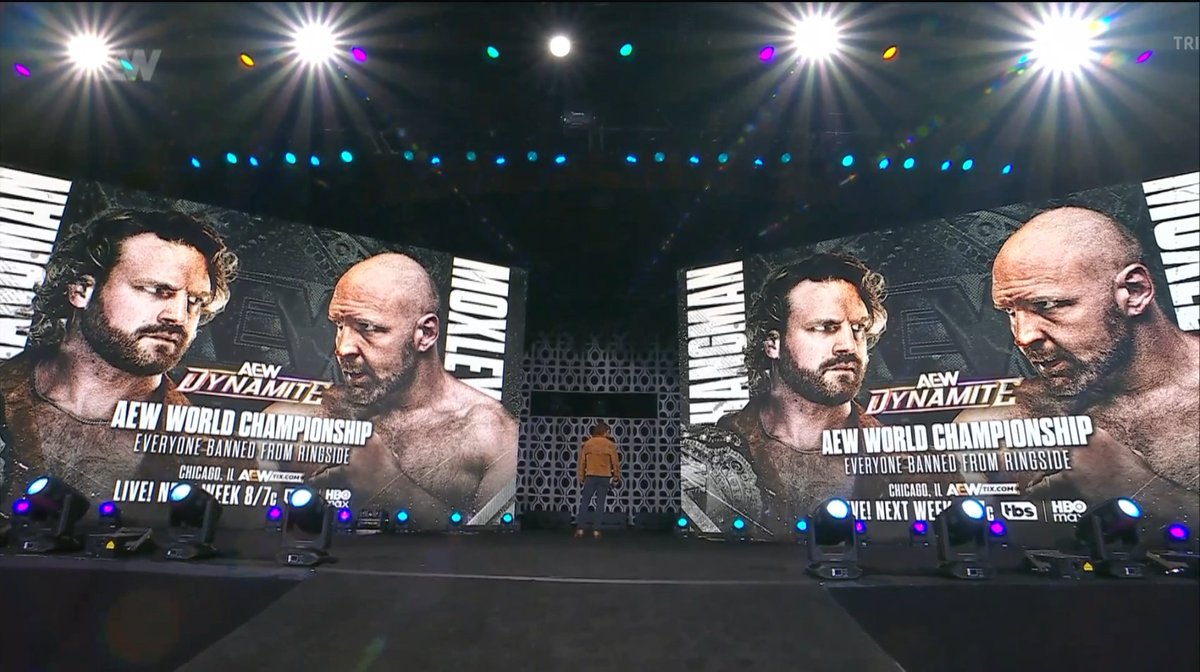 pwbrportal's tweet image. PUTA QUE PARIU! Hangman Page desafia Jon Moxley para semana que vem pelo título e TODOS estão banidos do ringue! HOLY SHIT! #AEWDynamite