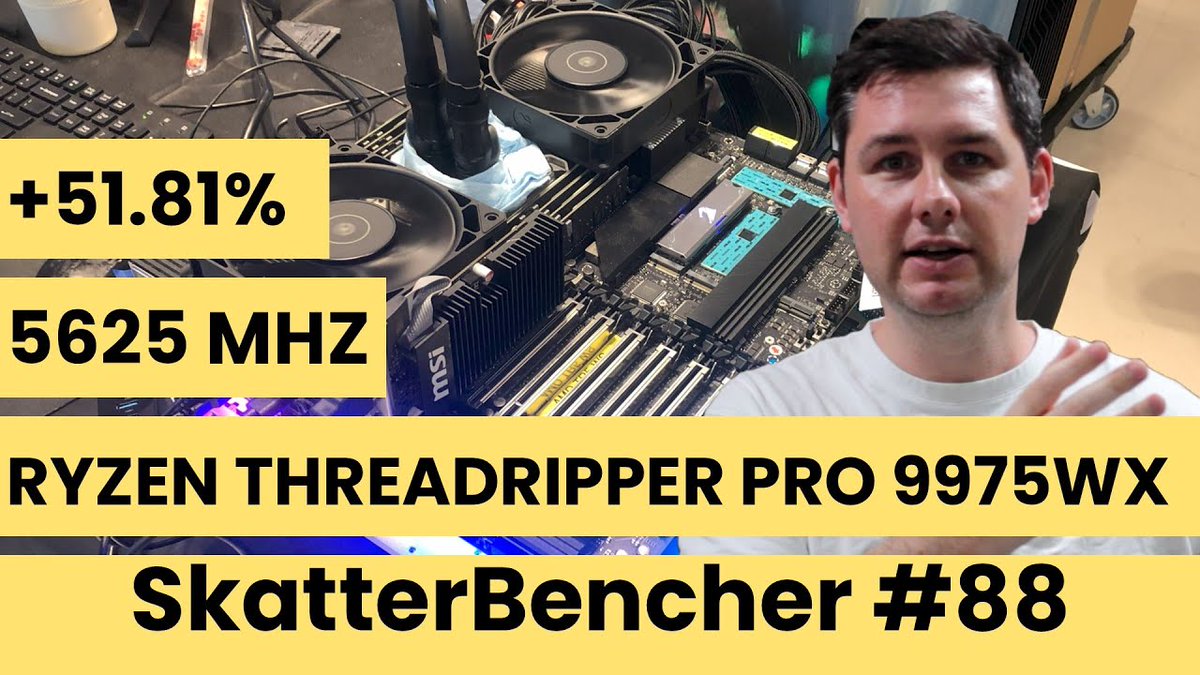 SkatterBencher #88: Ryzen Threadripper Pro 9975WX Overclocked to 5625 MHz

Blog: skatterbencher.com/2025/07/23/ska…

YouTube: youtu.be/OXF10QYiTxw

Bilibili: bilibili.com/video/BV1Lh8Tz…