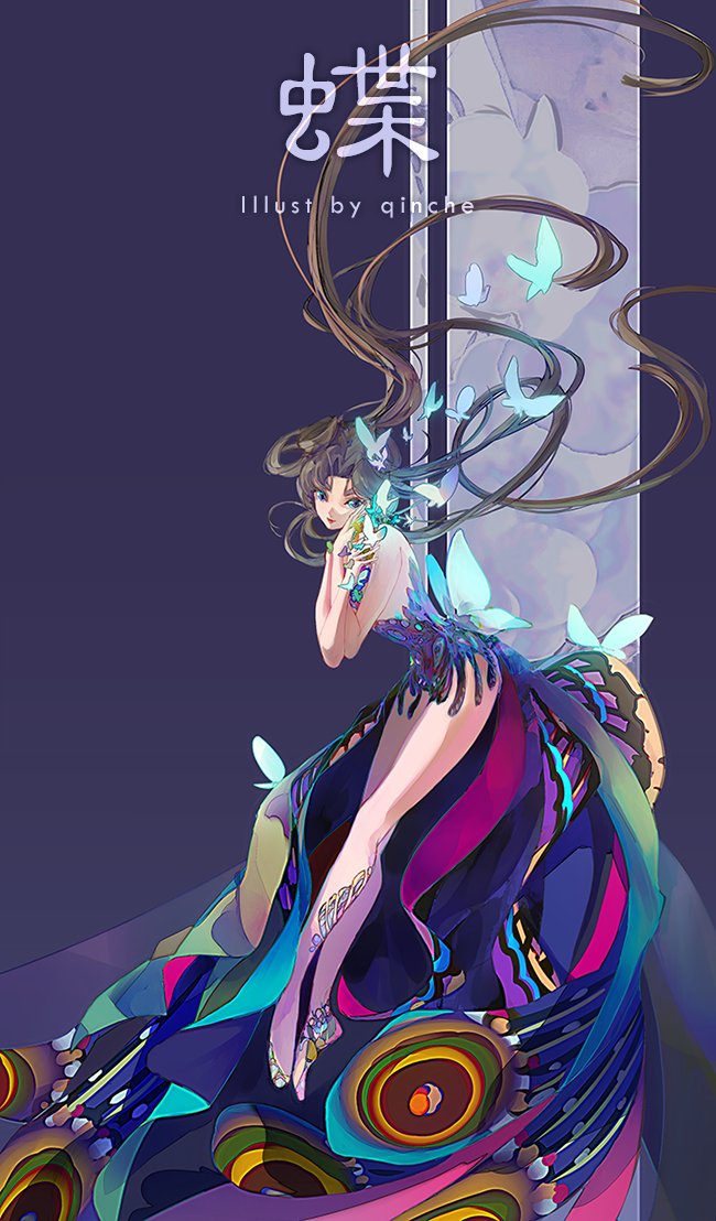 qinchexu's tweet image. Character design &quot;Butterfly&quot;.

For VGen Monthly Challenge: Elegance.

#VGenChallenge #OC