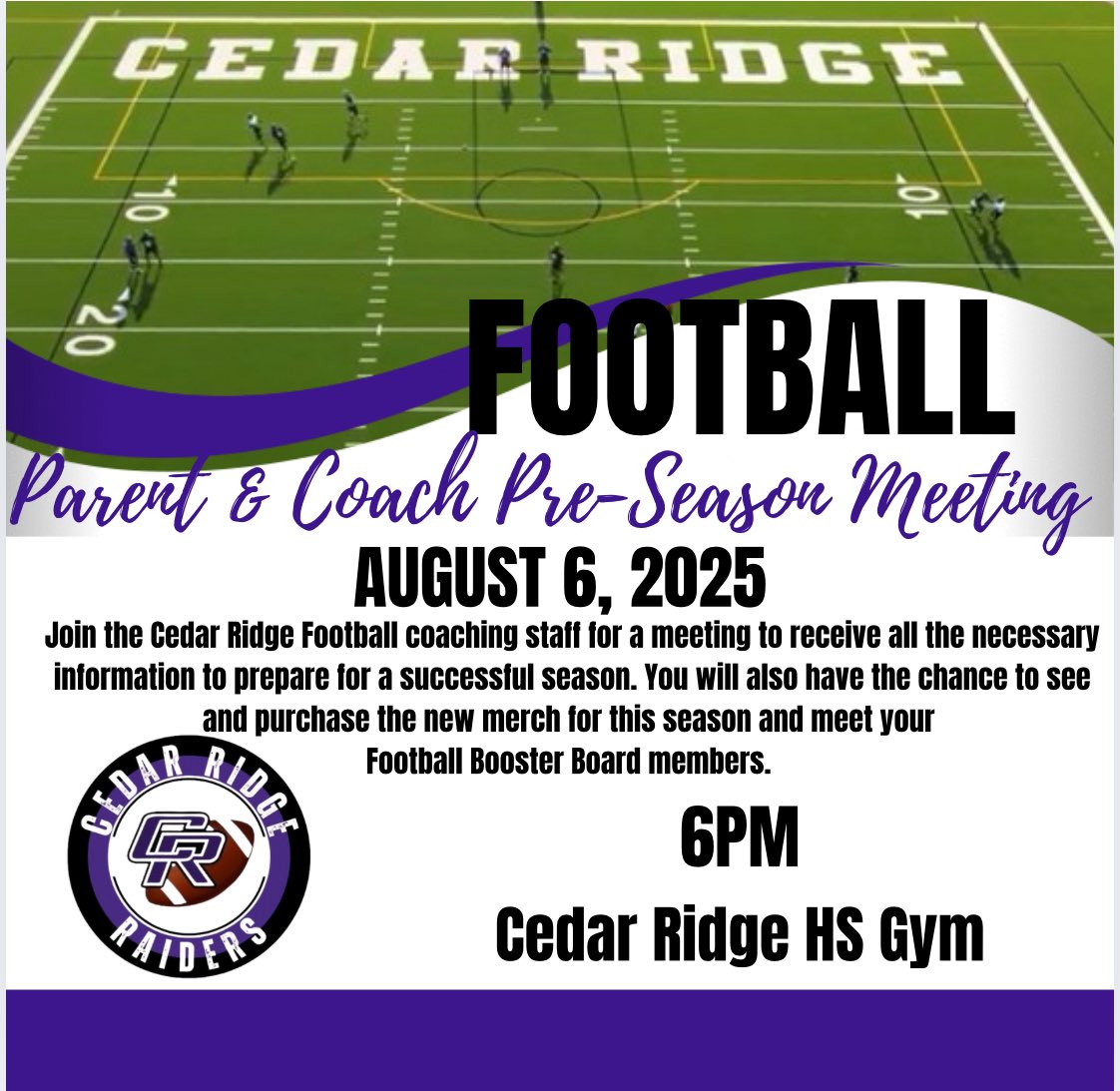 Cedar Ridge Football (@rrcrfootball) on Twitter photo 