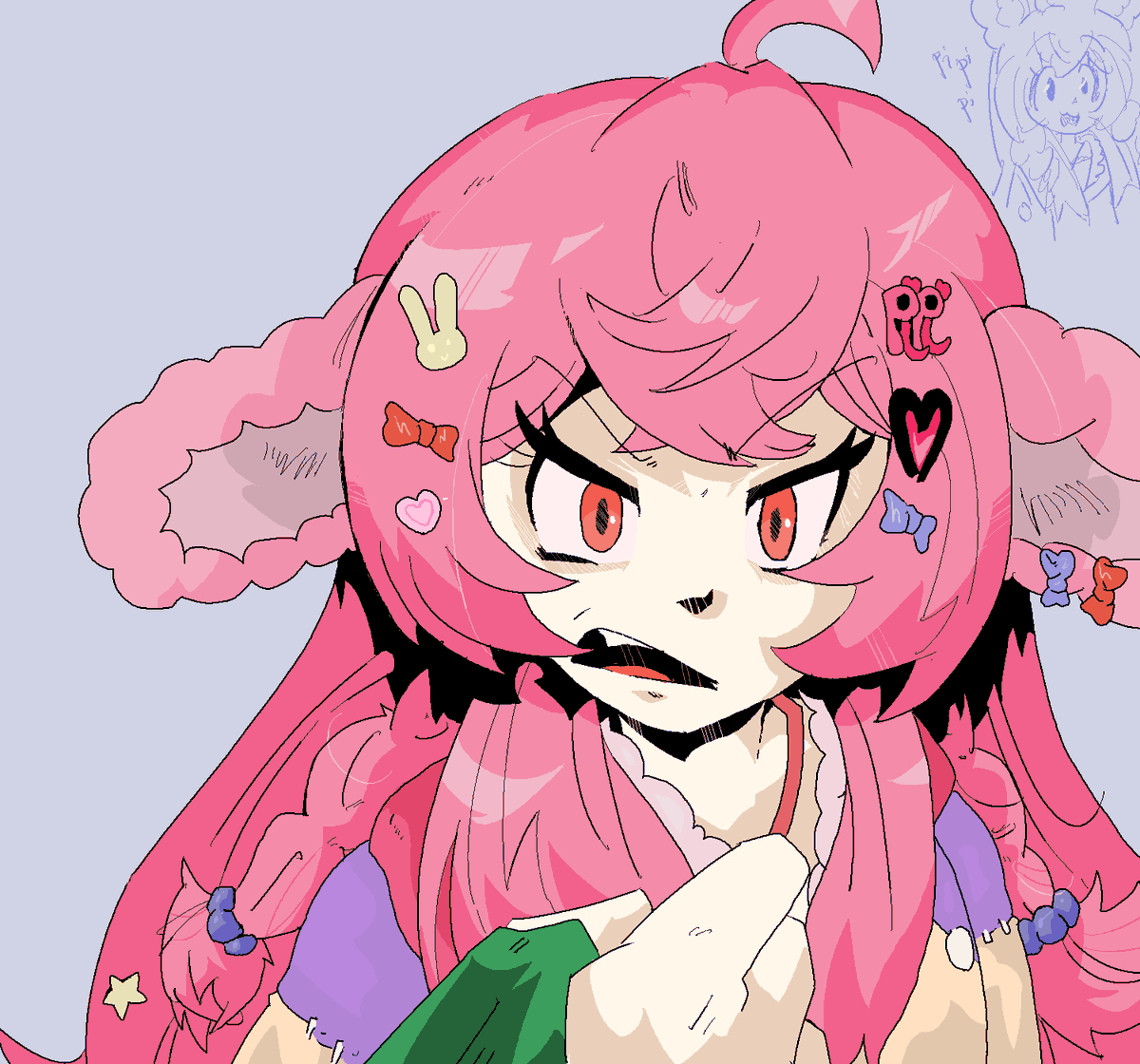 RealCrunchHours's tweet photo. I feel bad for only drawing Pips angry or disgusted all the time, she's super sweet most streams. 

So I did it again. Whoops

#MMOARTPG https://t.co/H1PkPhFxXU
