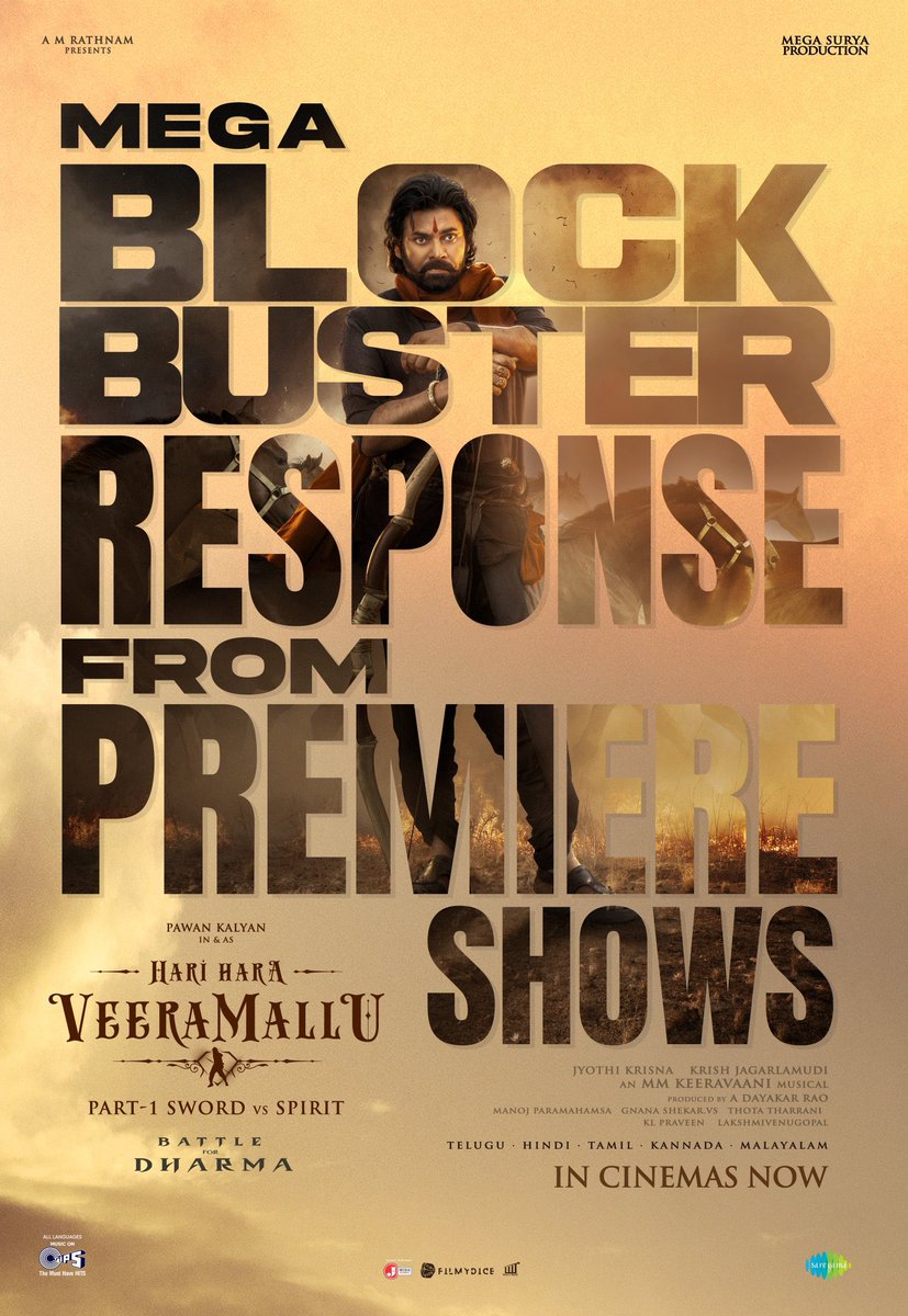PrathyangiraUS's tweet image. BATTLE BEGINS – DHARMA REIGNS⚔️🔥
MEGA BLOCKBUSTER RESPONSE across the USA🇺🇸💥
Witness the MAD RUSH for #HariHaraVeeraMallu 🦅
#BlockbusterHHVM #HHVM
