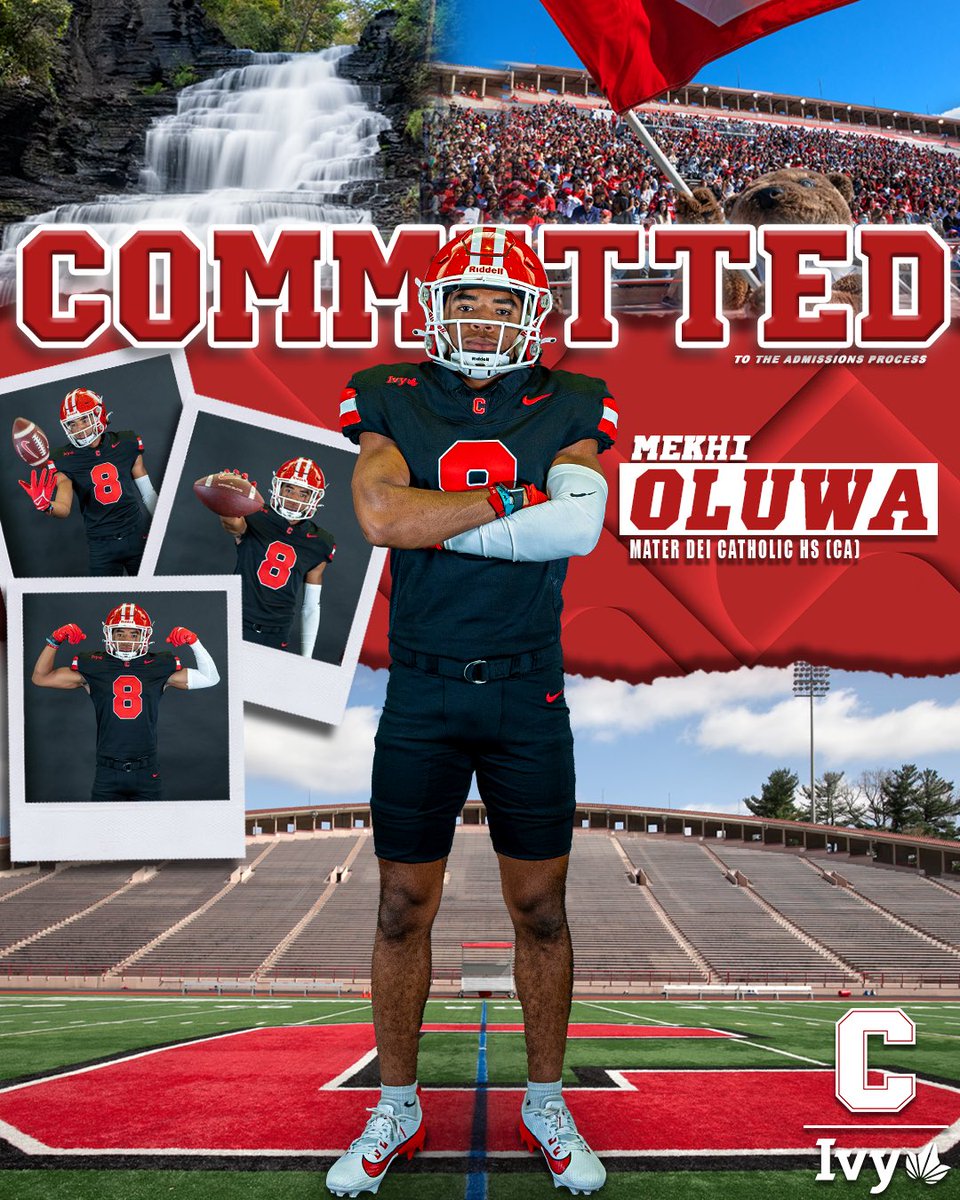 Mekhi Oluwa (@mekhioluwa) on Twitter photo After great talks with Coach <a href="/DanSwanstrom/">Dan Swanstrom</a> and Coach <a href="/Sean_Reeder/">Sean Reeder</a> I’m blessed to announce my commitment to <a href="/BigRed_Football/">Cornell Football</a>!! Grateful for my family and coaches who made this possible!
Go Big Red! 🔴🐻
<a href="/BlandenCoach/">Will Blanden</a> <a href="/CoachEFranklin/">Eric Franklin</a> <a href="/rashard_cook/">Coach Rashard Cook</a> <a href="/3ll3p3/">Coach LP</a> <a href="/CoachAmon/">Eddie Amon</a> <a href="/CoachVMAKASI/">Verlain Betofe</a> After great talks with Coach <a href="/DanSwanstrom/">Dan Swanstrom</a> and Coach <a href="/Sean_Reeder/">Sean Reeder</a> I’m blessed to announce my commitment to <a href="/BigRed_Football/">Cornell Football</a>!! Grateful for my family and coaches who made this possible!
Go Big Red! 🔴🐻
<a href="/BlandenCoach/">Will Blanden</a> <a href="/CoachEFranklin/">Eric Franklin</a> <a href="/rashard_cook/">Coach Rashard Cook</a> <a href="/3ll3p3/">Coach LP</a> <a href="/CoachAmon/">Eddie Amon</a> <a href="/CoachVMAKASI/">Verlain Betofe</a>