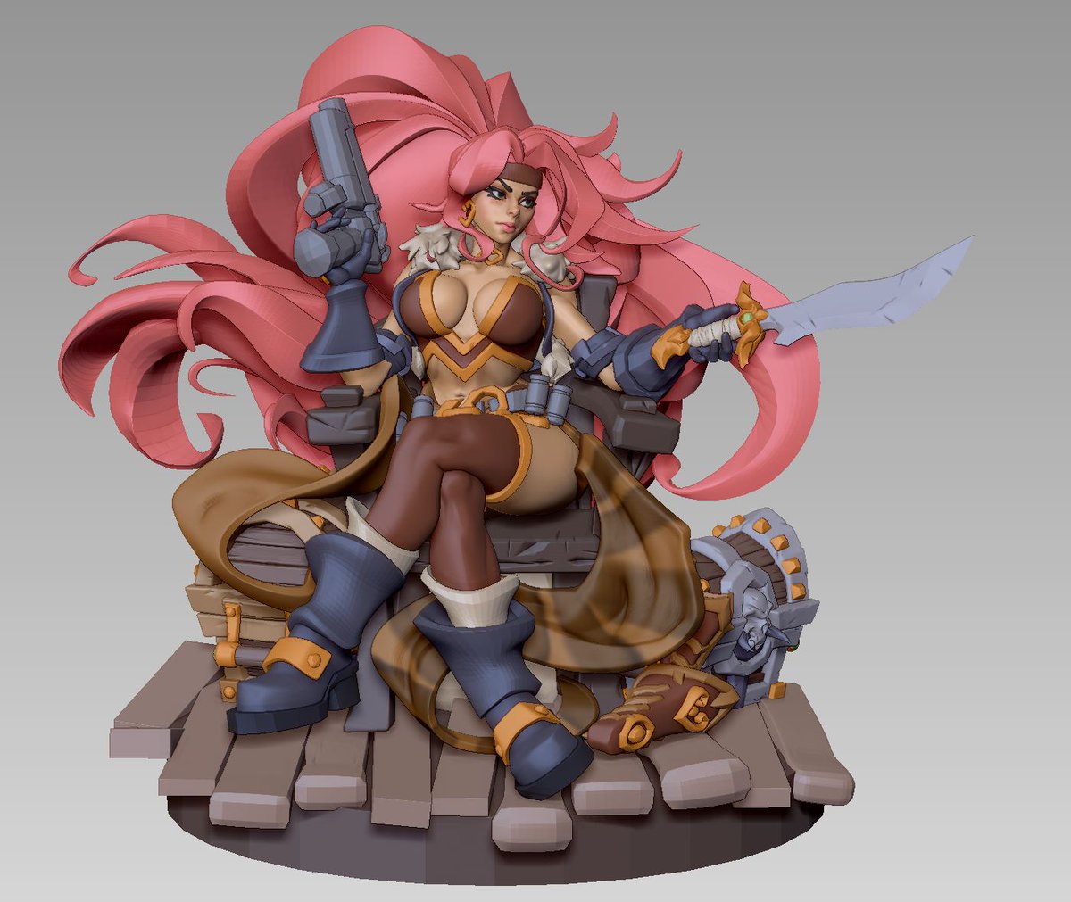 MAYA_slava's tweet image. Progress on the contest model by midweek: finally merged the body, made the dagger, and did a bit of sculpting on the fabric ribbons around the hips.
#JoeMADChallenge