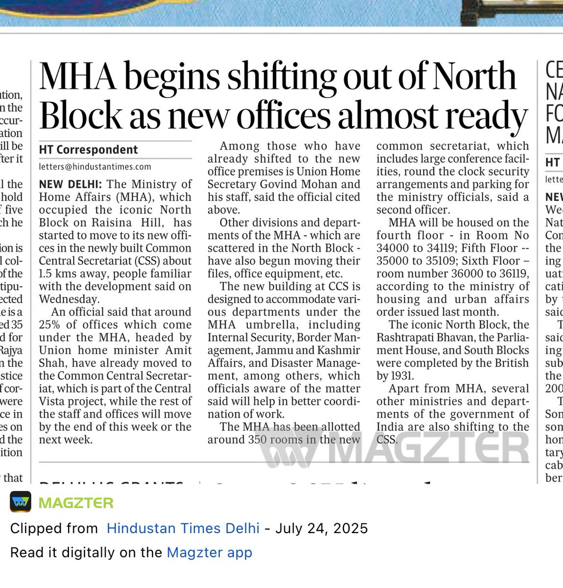 sunetrac's tweet image. Also breaking- Home Secretary Govind Mohan and others move out of North Block. It is the end of an era