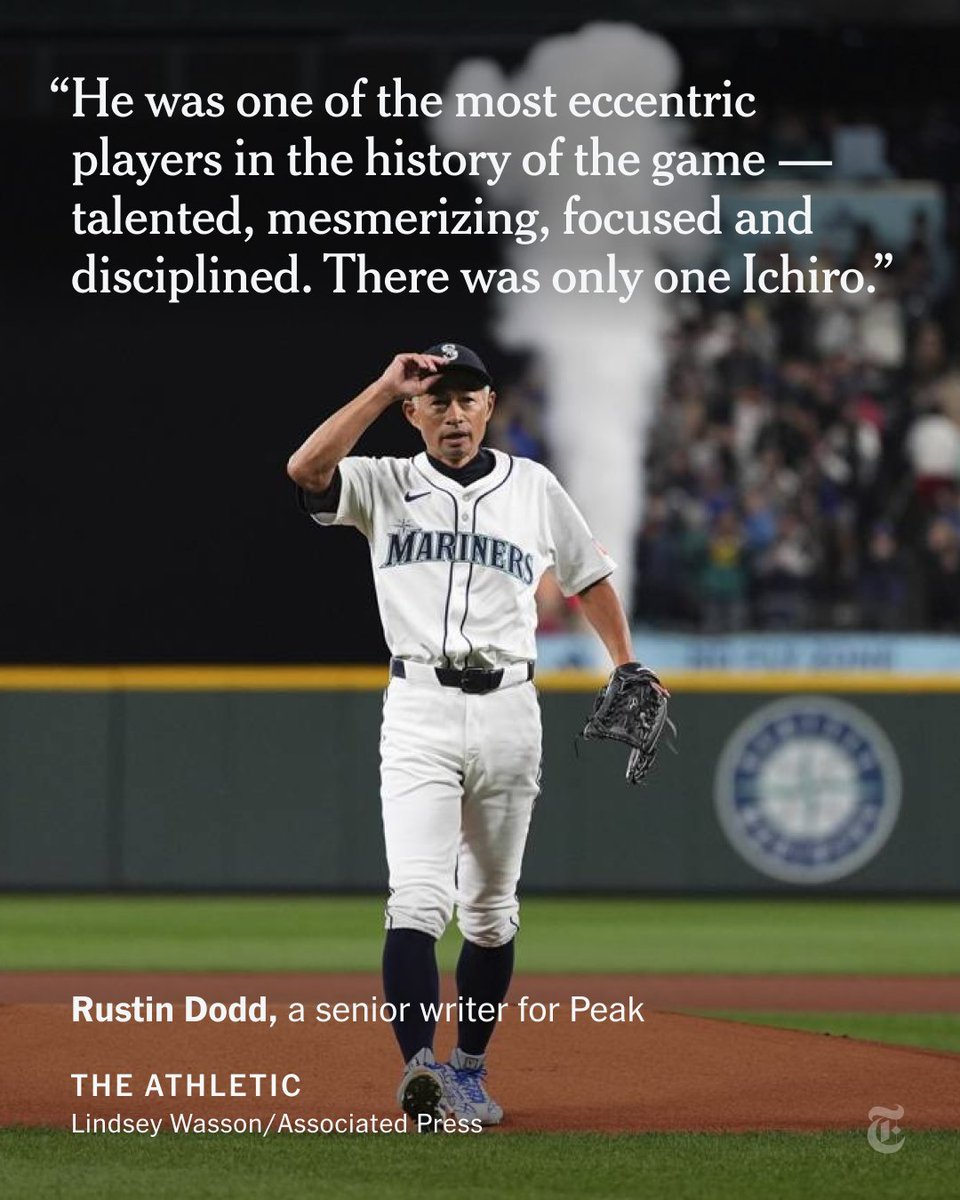 The New York Times (@nytimes) on Twitter photo From <a href="/TheAthletic/">The Athletic</a>: When Ichiro Suzuki is inducted into the Baseball Hall of Fame on Sunday, it will culminate one of the most trailblazing and fascinating careers in Major League Baseball. Here are our four favorite lessons from his career. nyti.ms/3TY3LHI From <a href="/TheAthletic/">The Athletic</a>: When Ichiro Suzuki is inducted into the Baseball Hall of Fame on Sunday, it will culminate one of the most trailblazing and fascinating careers in Major League Baseball. Here are our four favorite lessons from his career. nyti.ms/3TY3LHI