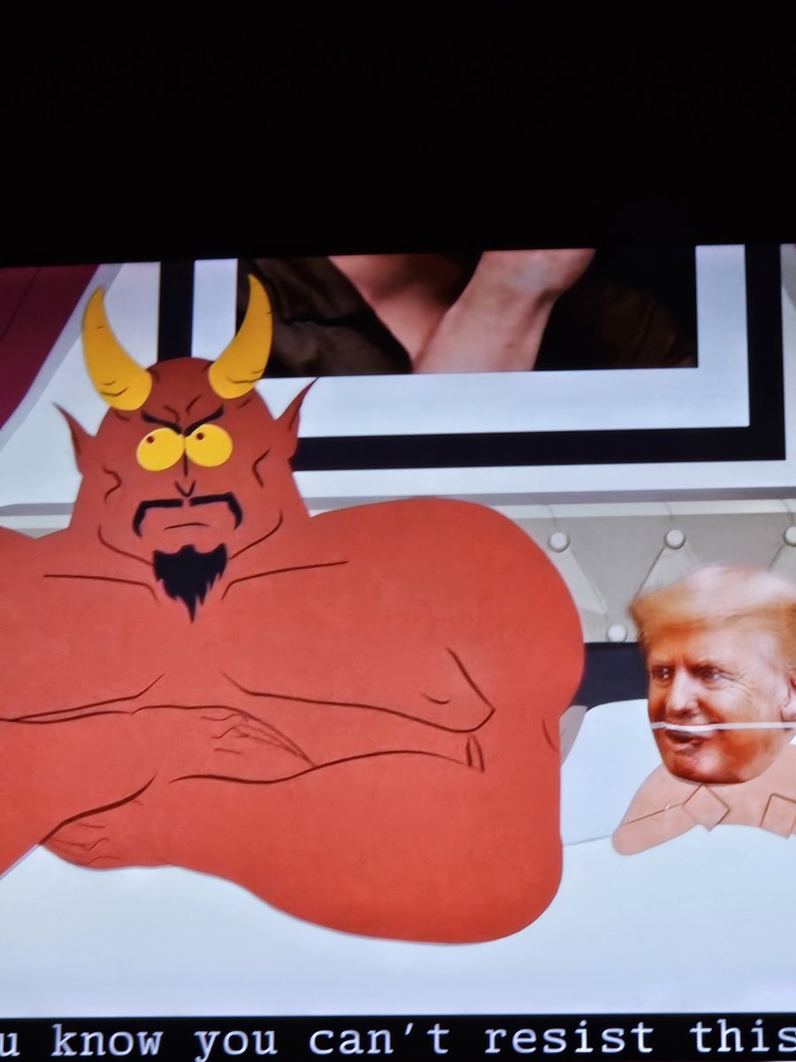 OMG South Park just Saddam'd Trump!!!  And just like Saddam was.....hes in a sexual relationship with Satan 😂😂😂😂😂😂💀💀💀💀💀
#southparkseason27