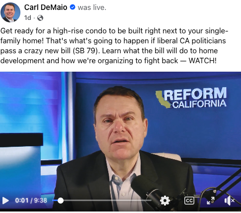 YIMBYDemsSD's tweet image. We're gonna blunt here:
Democrats should not be partnering with far-right demagogues like Carl DeMaio to oppose SB 79, a bill that legalizes homes near transit.