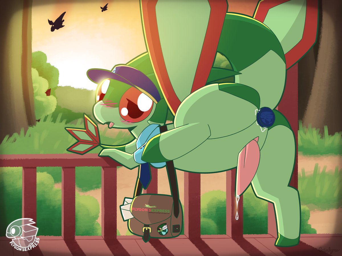 Octalyne's tweet photo. Thank you everyone for letting me be a part of #flygonsexpress! it was really fun turning this Flygon into an escort in what's supposed to be a legitimate courier business~!

You can find the art pack by 61 artists right now, at https://t.co/5R5eAVjPPO! https://t.co/6Zyr5uSpdo