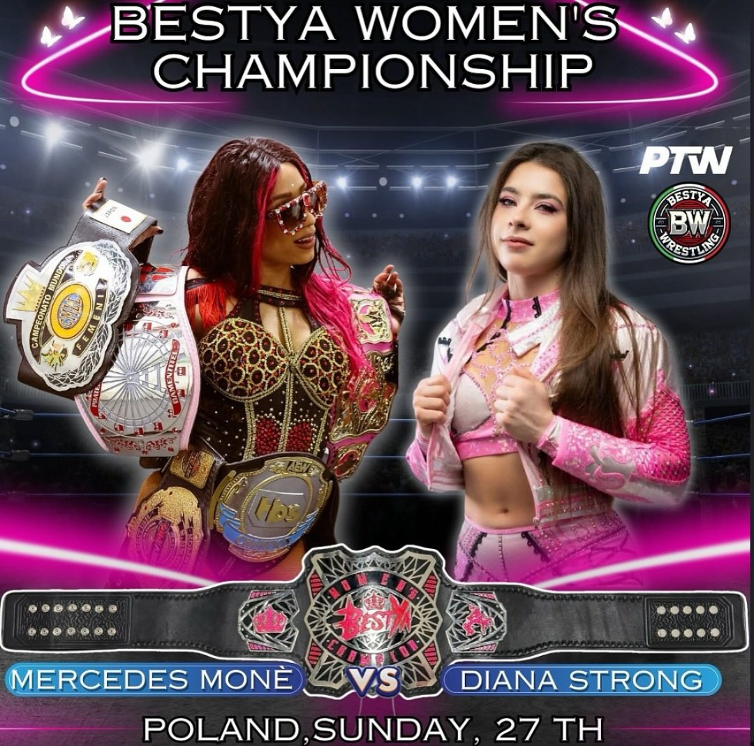 MONE_MAKERS's tweet image. Mercedes vs. Diana match will be for the Inaugural Women's Championship of an Italian Promotion called BestYa Wrestling!