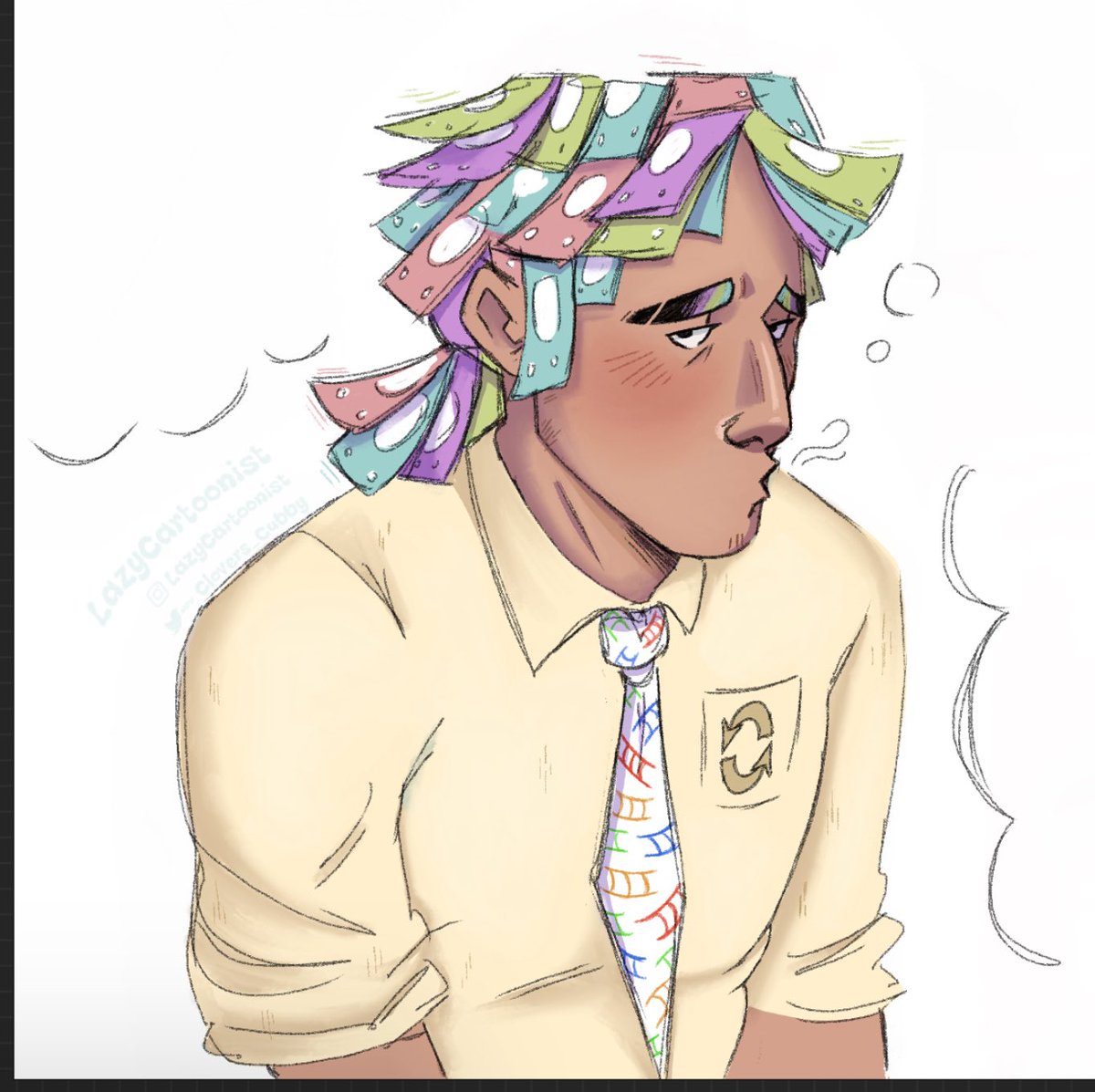 Clovers_Cubby's tweet image. Parker doodle based off another fanfic I read 🎲
#parkerdateeverything #dateeverythingparker #DATEEVERYTHINNG #fanart 
(His stupid ass is gonna be daydreaming about Sophia)