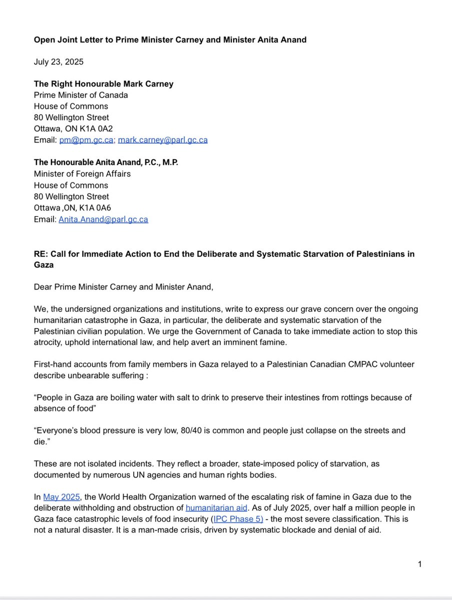 CMPAConline's tweet image. CMPAC, alongside over 45 organizations from across Canada’s humanitarian, faith-based, health, and human rights sectors, sent an urgent joint letter today to Prime Minister @MarkJCarney @CanadianPM and Foreign Affairs Minister @AnitaAnandMP. The letter calls on the Canadian…