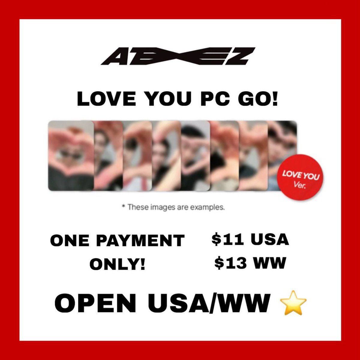 jwyeos's tweet image. hi friends! if you’re looking for the love you pcs, i opened a one payment only worldwide group order on my insta (@/wooyeoz) 💗
more info: tinyurl.com/loveyouateez