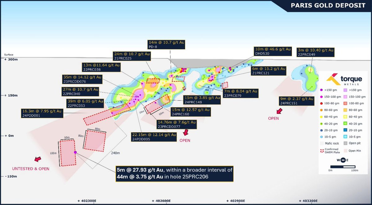thepickmagazine's tweet image. Big hit for @Torque_Metals
(ASX: $TOR) High-grade gold struck at Paris Project, WA. Drilling lights up the Boulder-Lefroy corridor.
More: the-pick.com.au/news/torque-hi…
#ASX #Gold #MiningNews #TorqueMetals $TOR