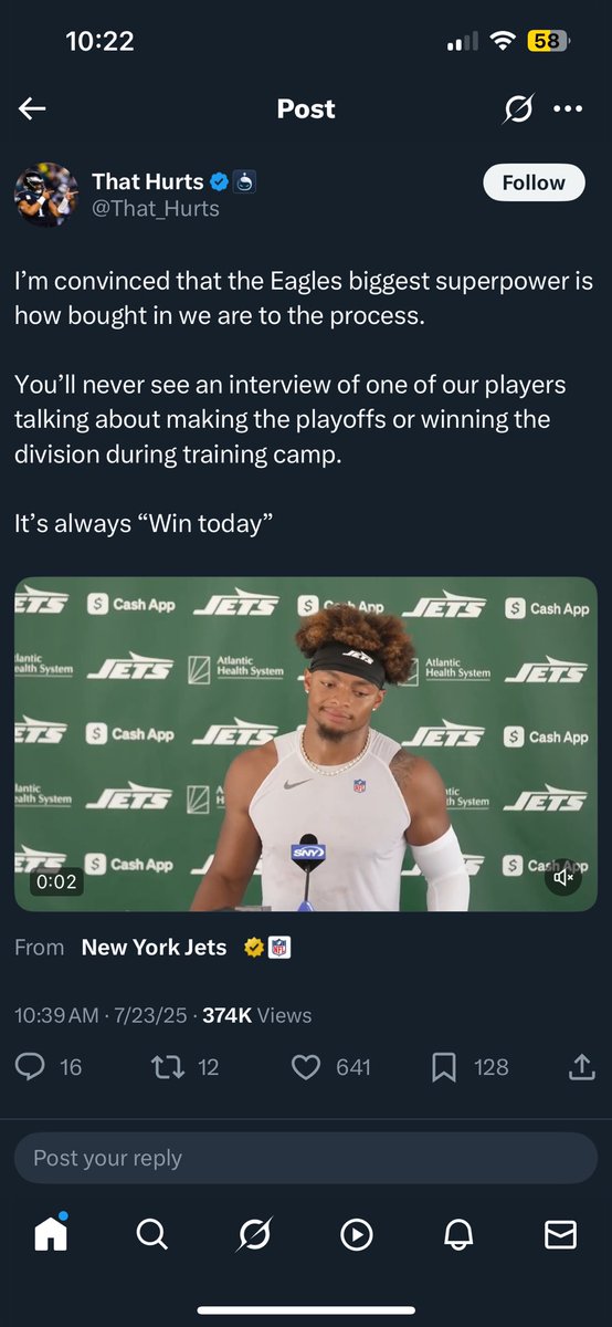 Wish I could mute every eagles fan on this app. Just straight up typing nonsense trying to make everything about themselves