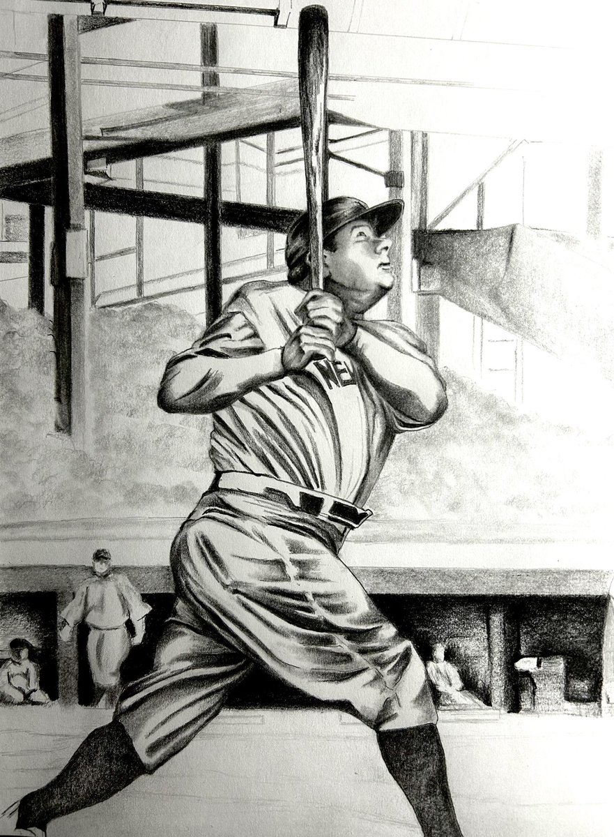 KaufenbergArts's tweet photo. Incessant update number ??? Coming along, however…The sketch that won’t quit, ha. #art #artwork #drawing #pencil #graphite #PencilDrawing #sketch #BabeRuth #TheBabe #WorkInProgress https://t.co/wO8syGzNgR