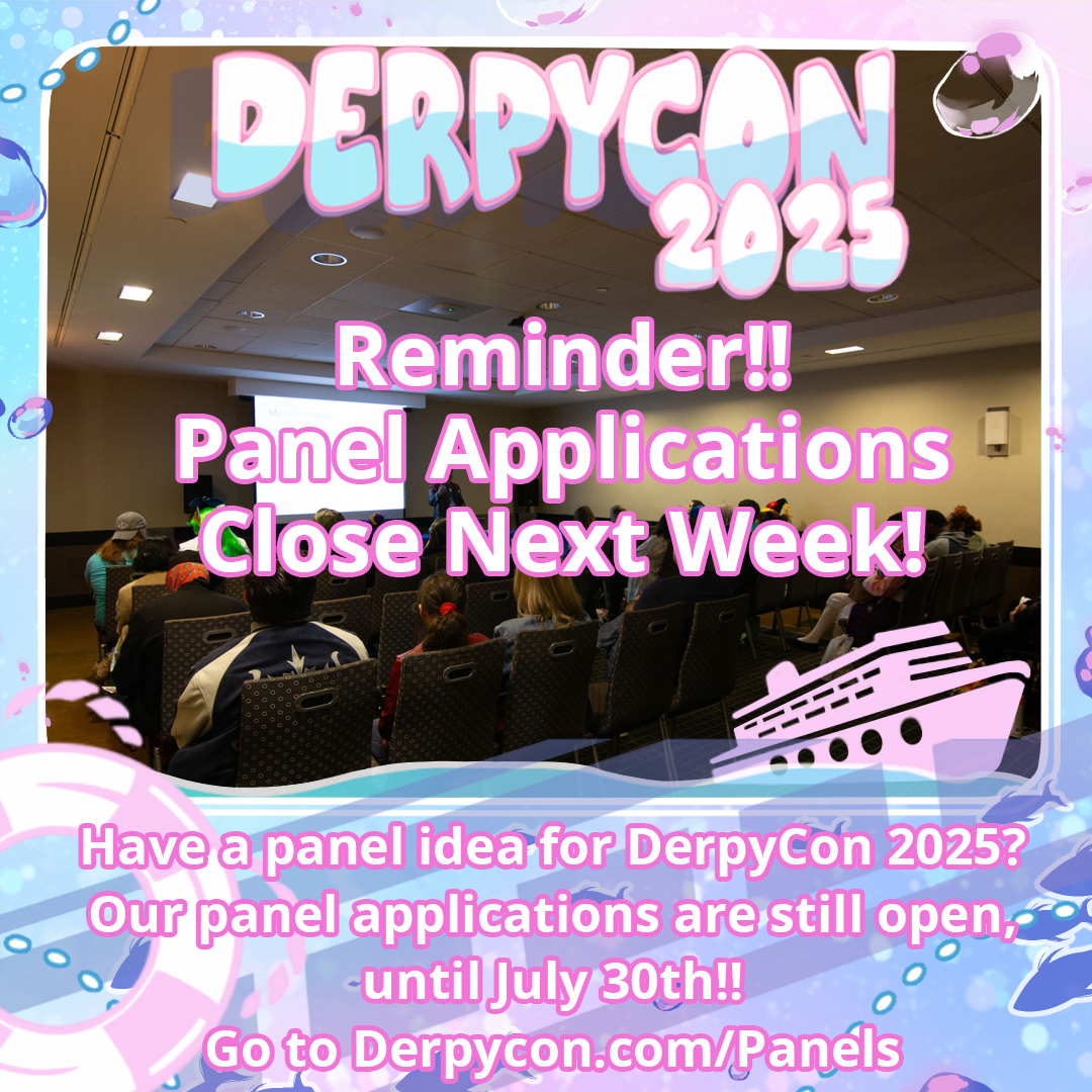 DerpyCon's tweet image. Hey DerpyCon Fans!! Here&apos;s your reminder that Panel Applications are still open until July 30th! Got a panel idea or even a workshop? Apply now and get a chance to present at DerpyCon 2025 in October!
Apply Here: Derpycon.com/panels
