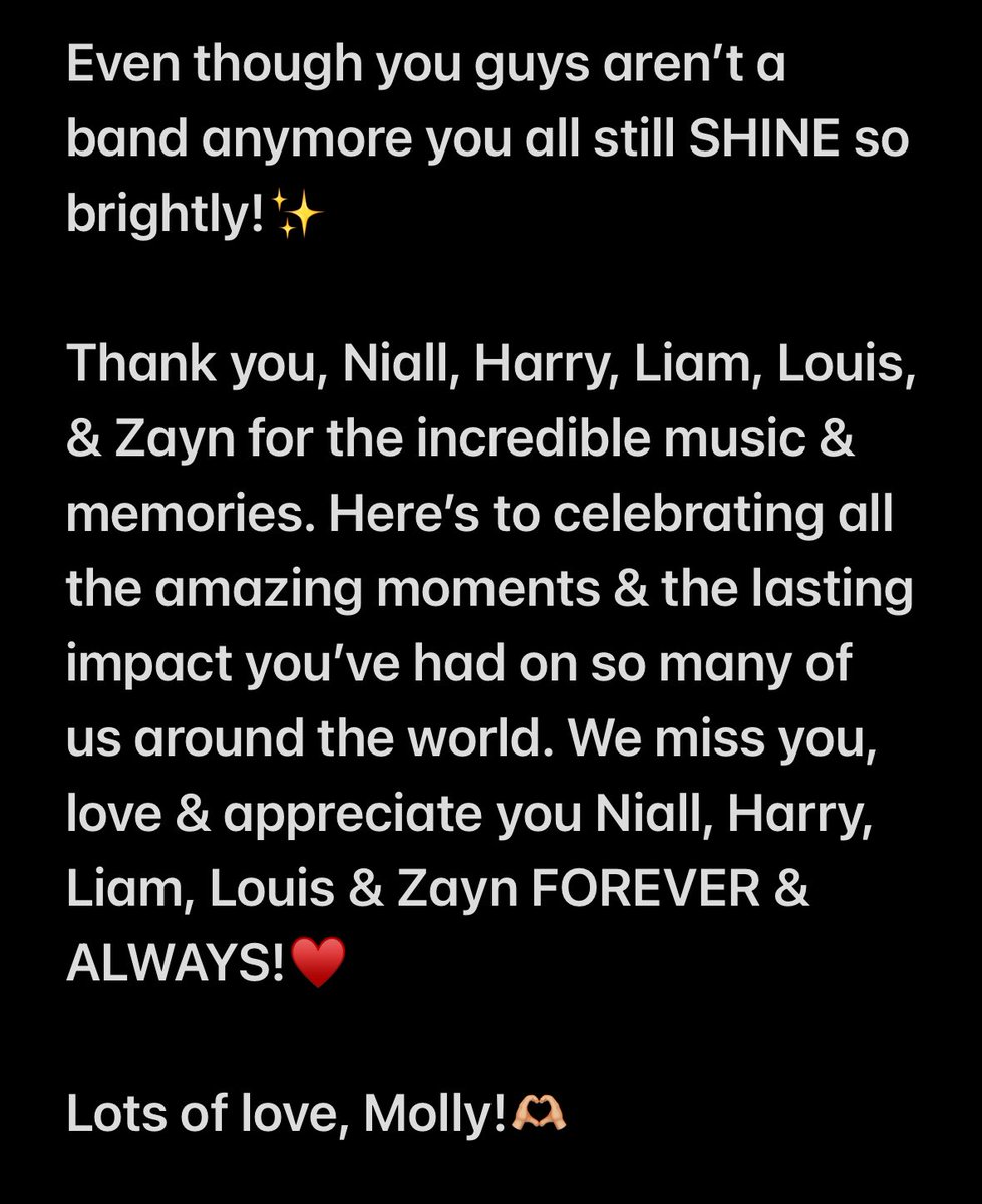 Nialls_Golden's tweet image. Happy 15 amazing years of One Direction!💖

Thank you for the memories Niall, Harry, Louis, Liam &amp;amp; Zayn!🫶🏼

✨#OneDirection15Years✨
✨#OneDirectionAnniversary✨
✨#15YearsOf1D✨
✨#ThankYou1D✨