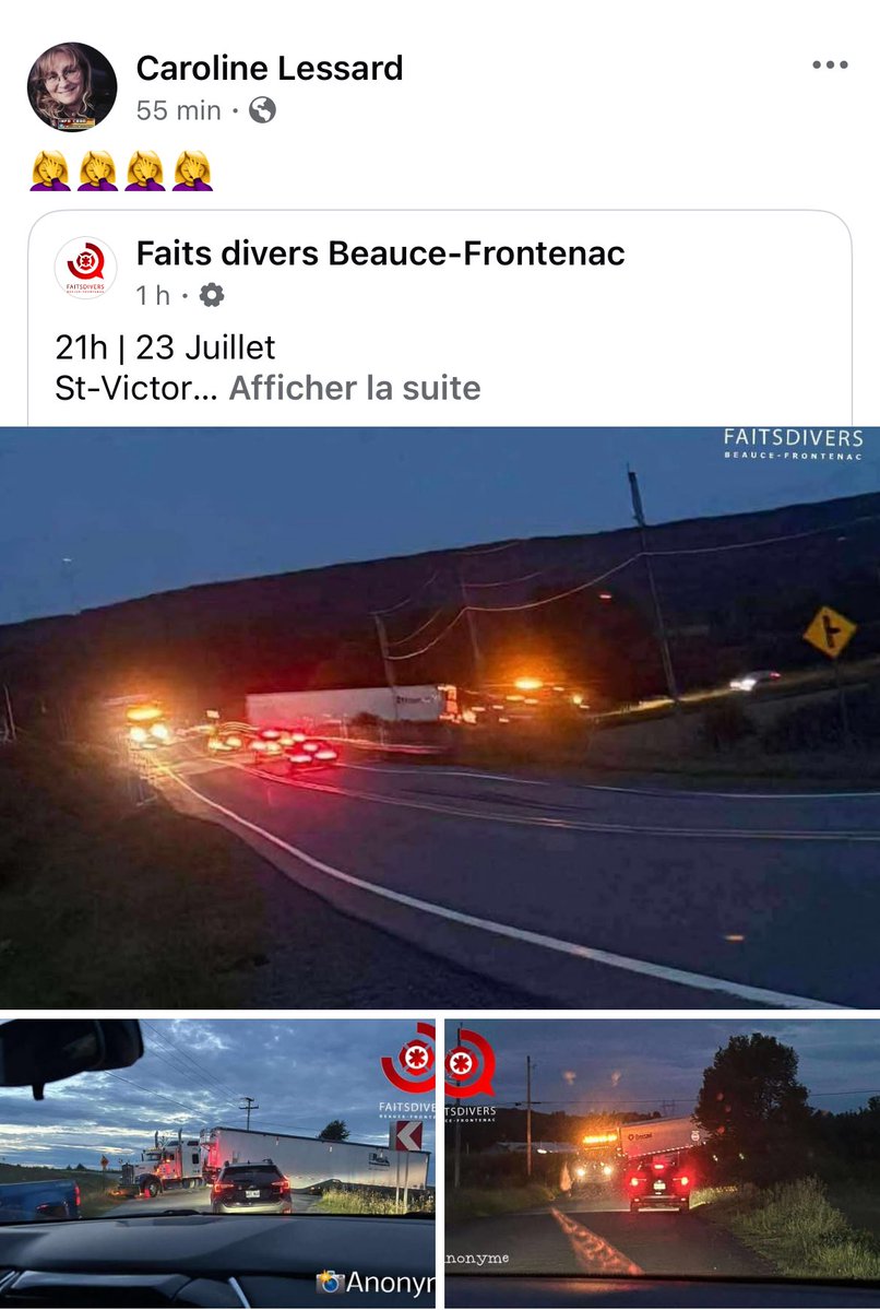CarolineLessar8's tweet image. Ayoye !!
Plein de poteau d’hydro à St-Victor sont tombés et un truck c’est coincé dans le détour… c’était pas facile de circuler pour ceux qui connaissent pas le coin.
En passant les autos électriques vous attendrez à demain pour vous charger…
La municipalité complète est…
