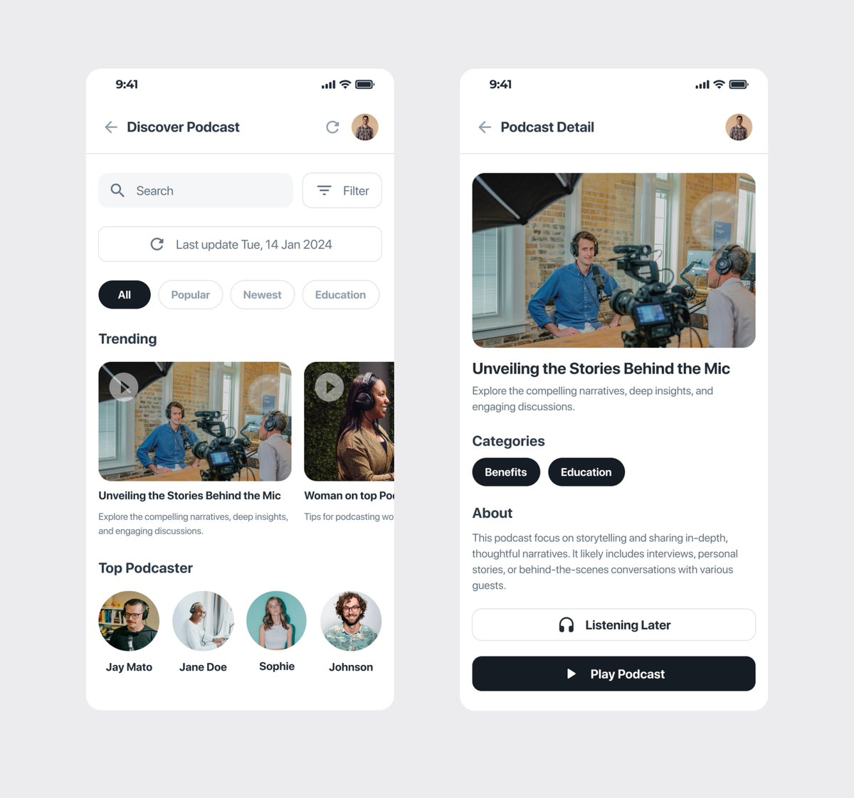 insank18's tweet image. Podcast App Concept 🎧