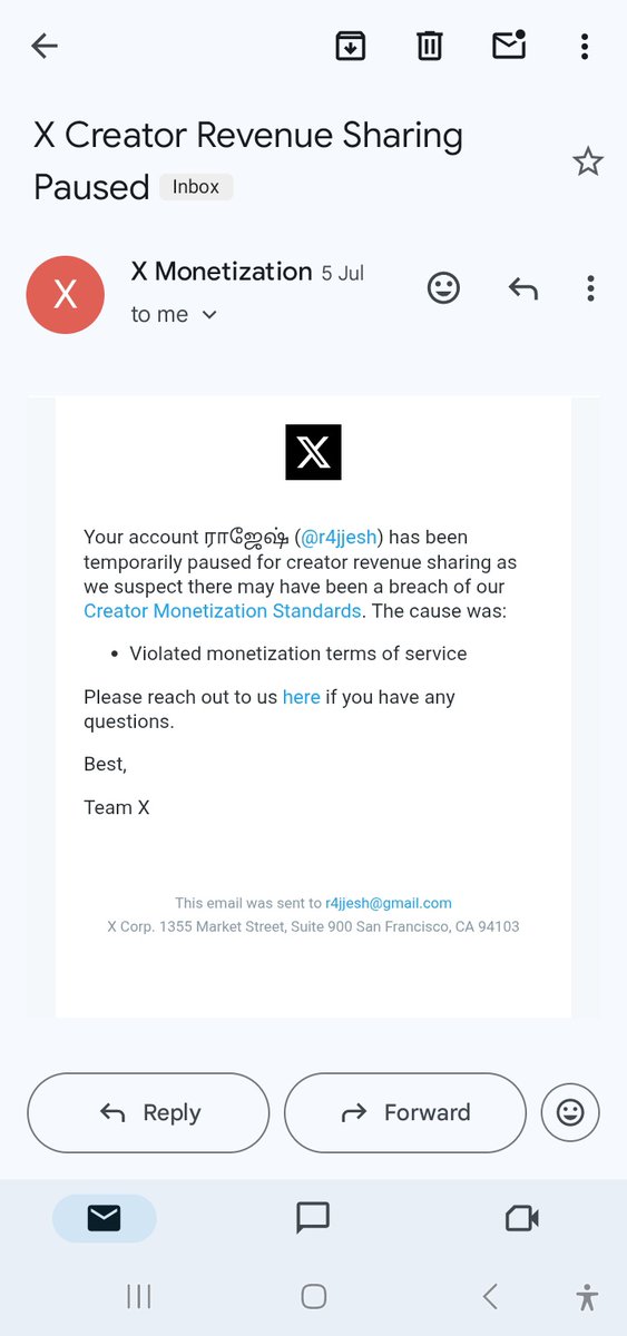 r4jjesh's tweet image. Hey @elonmusk @cb_doge @KettlebellDan . We hope to be heard
Days and No Clarity – Today marks 20 days since my revenue was paused (July 5), with no explanation or violation shown. I kindly ask for transparency..creators deserve to know where they stand.
Creators Put In Work –…