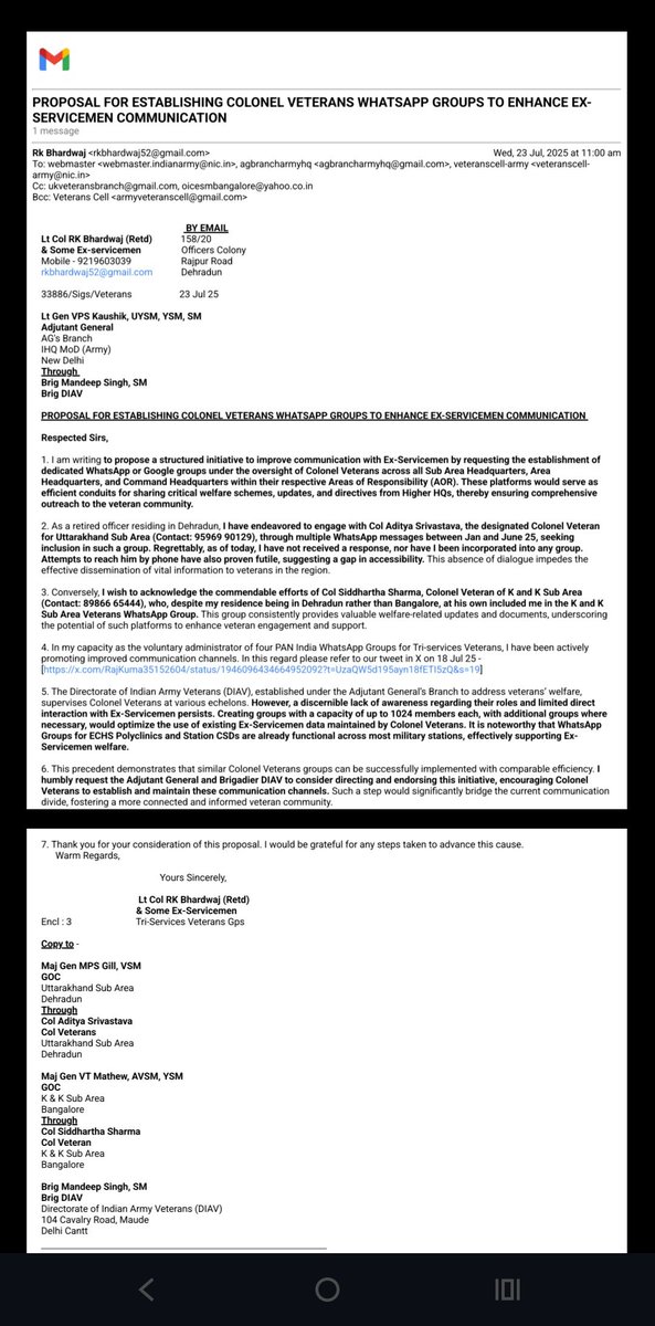 Lt Col R K Bhardwaj (Retd) tweet media