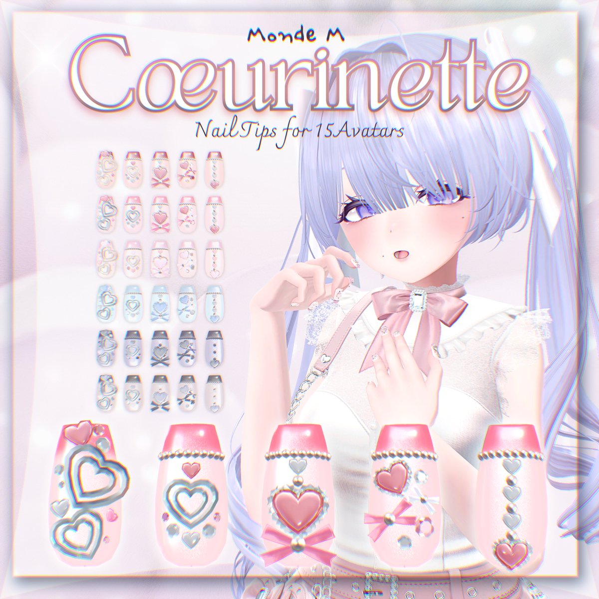 ⟬ Monde M ⟭ モンド エム (@_monde_m_) on Twitter photo - 🖤Present Campaign🖤 -
🤍#Monde_M #VRChat🤍
本日発売の新作ネイル
🩷Cœurinette Nail🩷Full Packを
抽選で5名様にプレゼント
対応アバター15体
🔗bkmt.booth.pm/items/7219636
✔ 応募方法
・ <a href="/_Monde_M_/">⟬ Monde M ⟭ モンド エム</a>をフォロー
・このポストをリポスト&いいね
✔ 応募締切
2025/07/27 - 🖤Present Campaign🖤 -
🤍#Monde_M #VRChat🤍
本日発売の新作ネイル
🩷Cœurinette Nail🩷Full Packを
抽選で5名様にプレゼント
対応アバター15体
🔗bkmt.booth.pm/items/7219636
✔ 応募方法
・ <a href="/_Monde_M_/">⟬ Monde M ⟭ モンド エム</a>をフォロー
・このポストをリポスト&いいね
✔ 応募締切
2025/07/27