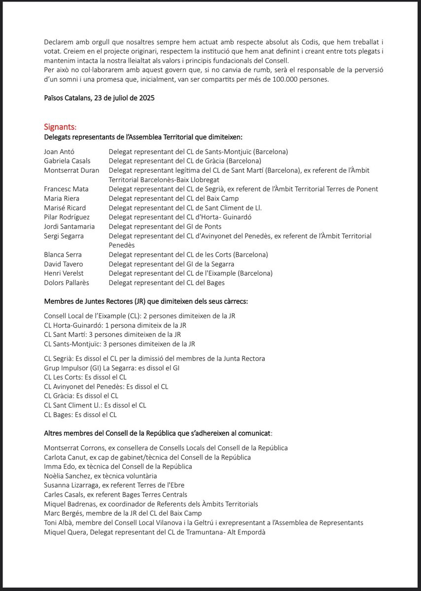 JRo7 ||*|| “Prou Processisme” (@rosetjordi) on Twitter photo <a href="/rosamirob/">Rosa Miró</a> <a href="/ConsellRep/">Consell de la República Catalana</a> El <a href="/ConsellRep/">Consell de la República Catalana</a> va néixer malalt, quan en <a href="/KRLS/">krls.eth / Carles Puigdemont</a> va tancar l’<a href="/ARepresentants/">Assemblea de Representants</a> unilateralment va quedar moribund. Ara ja podem anar a l’enterrament. <a href="/rosamirob/">Rosa Miró</a> <a href="/ConsellRep/">Consell de la República Catalana</a> El <a href="/ConsellRep/">Consell de la República Catalana</a> va néixer malalt, quan en <a href="/KRLS/">krls.eth / Carles Puigdemont</a> va tancar l’<a href="/ARepresentants/">Assemblea de Representants</a> unilateralment va quedar moribund. Ara ja podem anar a l’enterrament.
