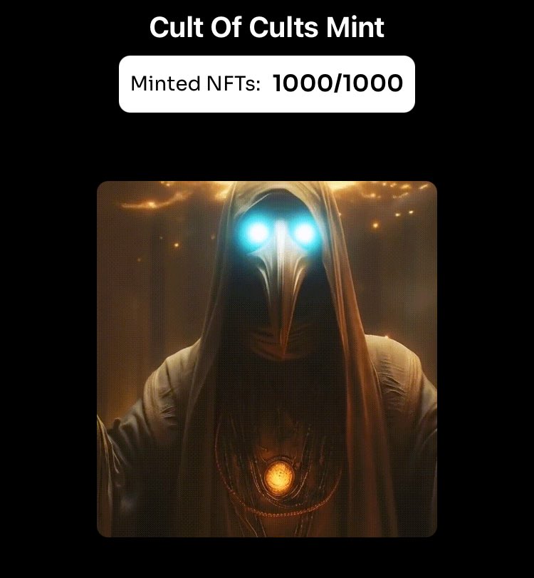 CaboMace's tweet image. Congrats on the mint out! Looking forward to the reveal this Sunday!
@TheCultofCults
@DegenPreacher
Join us 👁️!
magiceden.io/marketplace/un…