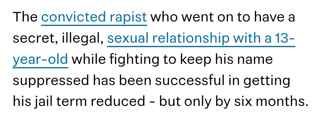 the_salty_one_'s tweet image. We don't hate our media and justice system enough.
Why does our media call it a secret, illegal sexual relationship when he's 20 and she is 13?
He already raped other girls and didn't even get prison time!
Fucking paedos.