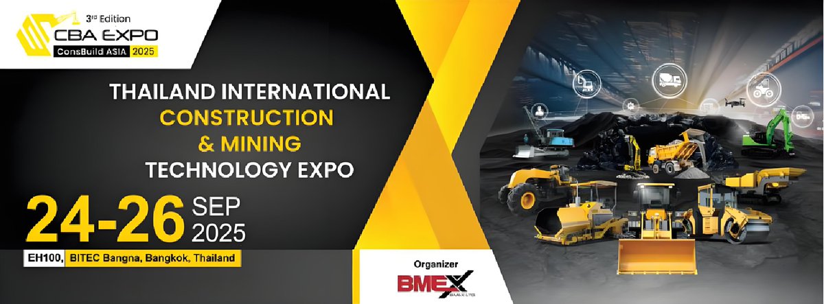 JG_Excavator's tweet image. Indonesia and Thailand Machinery Exhibition Invites You:
INDONESIA 
Exhibition Date: September 10-13, 2025
Exhibition Venue: Jakarta International Expo, Indonesia

THAILAND 
Exhibition dates: September 24-26, 2025
Exhibition venue: BITEC Bangna, Bangkok, Thailand