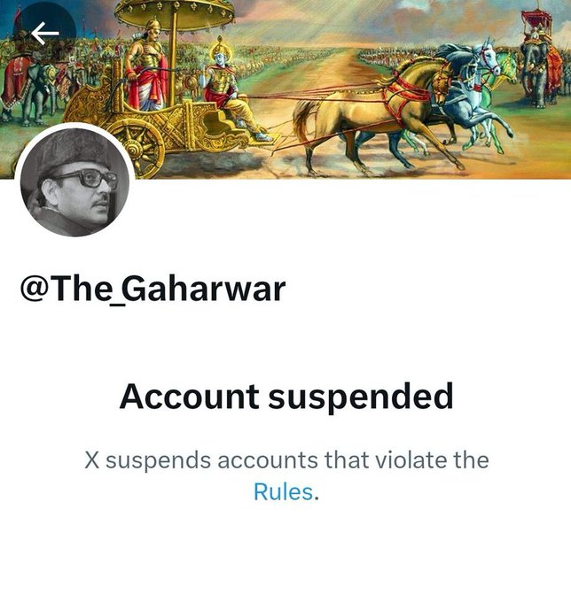 HarshabardhanKu's tweet image. Requesting urgent restoration of the suspended account @The_Gaharwar
This handle represents cultural & community voice, not hate or harm.
Kindly review and reinstate.
@elonmusk @X @Safety @Support @XIndia @XSupport
#RestoreTheGaharwar #FreedomOfExpression
