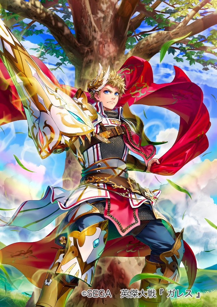 ryuutetusai's tweet image. 【お仕事情報】2025年7月23日に『英傑大戦「七海の彩旗」Ver.3.0.0A』にて実装されました「長尾為景（cv:三浦祥朗 様）」「ガレス（cv:河西健吾 様）」「司馬錯（cv:森川智之 様）」のイラストを描かせていただきました。
為景の加入で竜徹単を単色で作ることが可能に!!
#英傑大戦